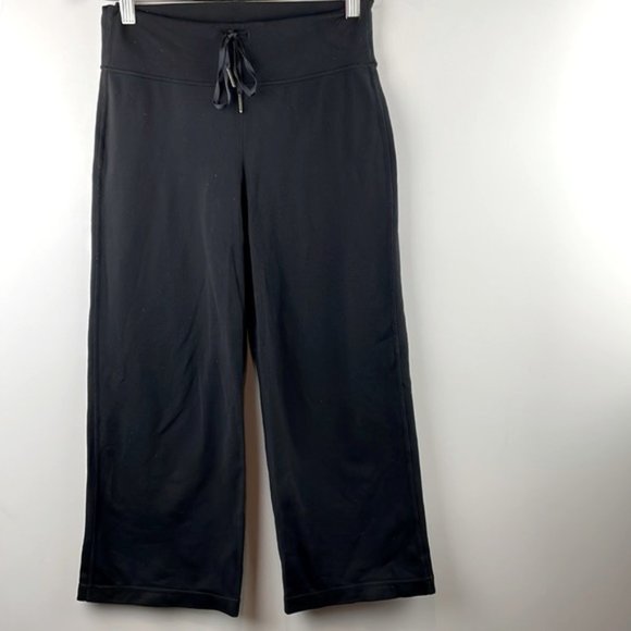 LULULEMON Crop Pants Black Drawstring Elastic Waist Athletic Size 4 - Picture 2 of 12